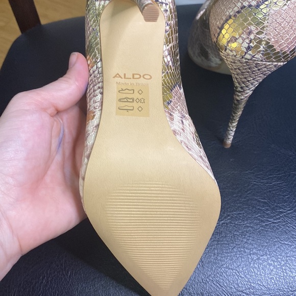 *ALDO* metallic stiletto snakeskin print heels 👠 NWOT - Picture 6 of 9